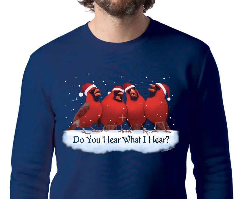 Cardinals Singing in Snow