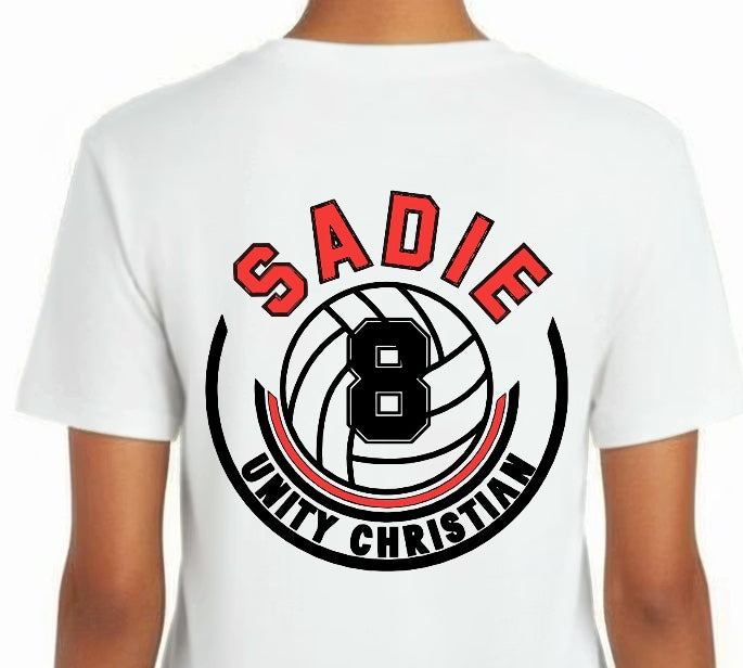 VOLLEYBALL On Back with number